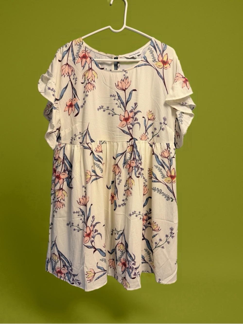 Davi & Dani Floral Ruffle Sleeve Babydoll Dress